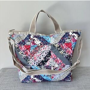 Lesportsac Floral Patchwork Quilt Easy Carry Tote NWT